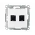 KONTAKT-SIMON S.A. SIMON 54 Premium Gniazdo komputerowe podwójne RJ45 kategoria 6, z przesłoną przeciwkurzową (moduł), białe (D62.01/11)