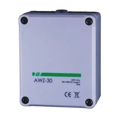 F&F Automat zmierzchowy z wewnętrznym czujnikiem światłoczułym AWZ-30 Un=230V~ , Io<30A , montaż natablicowy 74×86×35mm 0,2605 kg (AWZ-30)  FIF