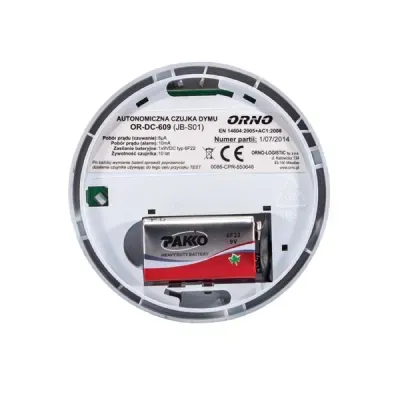 ORNO Bateryjny czujnik dymu, 9V (OR-DC-609)