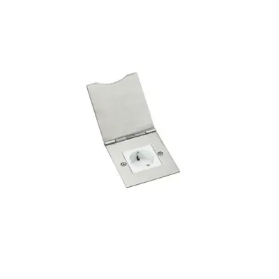 EASY-UP, 1 moduł 45x45 mm. Wymiary zewnętrzne: 81x102 mm. Otwierany manualnie. Użyte materiały: stal. Kolor: szare aluminium. PP.10.07