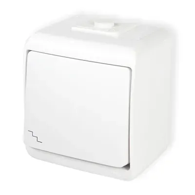 KARLIK JUNIOR biały Łącznik schodowy IP 44, 10AX 250V~ (WHE-3)