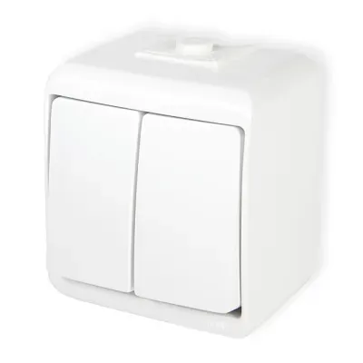 KARLIK JUNIOR biały Łącznik świecznikowy IP 44, 10AX 250V~ (WHE-2)