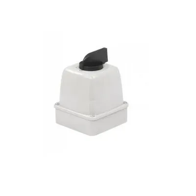 Łącznik krzywkowy w obudowie, zero-gwiazda-trójkąt, 0-Y-A IP-44 Łuk 40-23; 40 amper; Numer katalogowy: 924013. Producent: Eletromet Dzierżoniów.