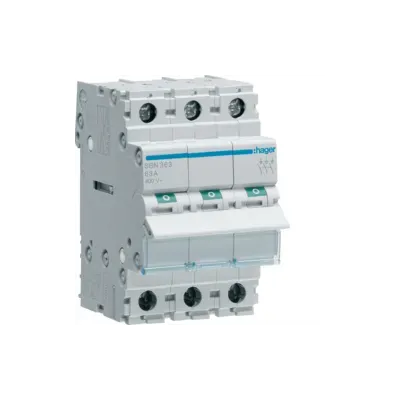 HAGER Modułowy rozłącznik izolacyjny, 3P 63A (SBN363)