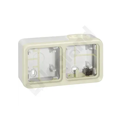 Osprzęt elektroinstalacyjny hermetyczny PLEXO 55S- PUSZKA NATYKOWA PODWÓJNA POZIOMA BIAŁY/ ECRU 1WE/2WY (069690)