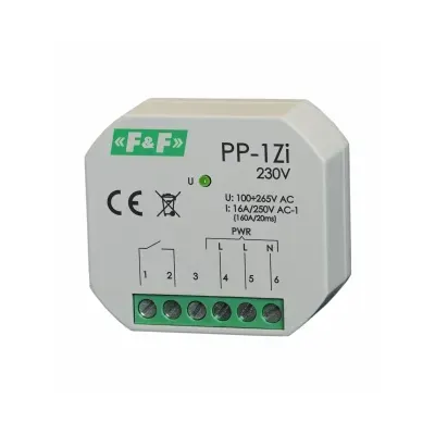 Przekaźnik elektromagnetyczny, 1Z 16A w obud.PDT,U=100-265V AC,styk:1Z 16A (160A/20ms) PP-1Z 1 styk zwierny <16A 7÷30V AC / 250V AC (160A/20ms) PP-1Zi 230V