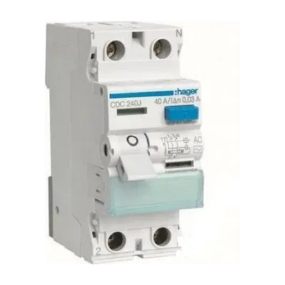 HAGER RCCB Wyłącznik różnicowoprądowy 2P 40A/30mA Typ AC CDC240J 