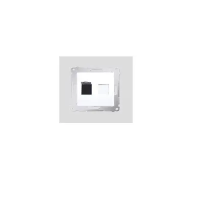 KONTAKT-SIMON S.A. SIMON 54 Premium Gniazdo komputerowe pojedyncze RJ45 kategoria 6 z przesłoną przeciwkurzową (moduł), białe (D61.01/11)
