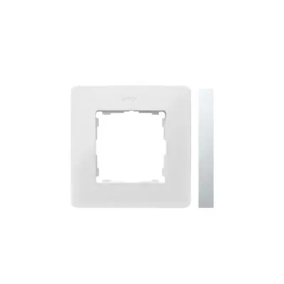 Ramka 1-krotna, Detail ORIGINAL-premium, BIAŁA / podstawa Aluminiowa