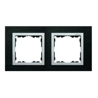 SIMON 82 Ramka 2x łupek / ramka pośrednia aluminum mat (82927-63)