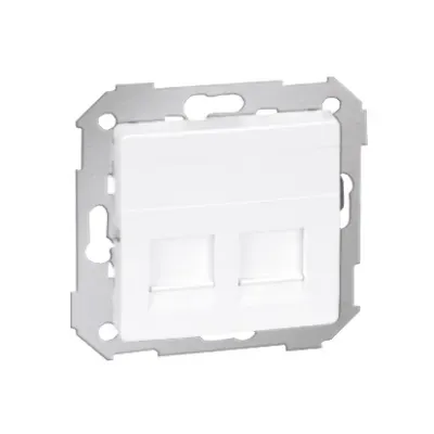 SIMON 82 Pokrywa gniazda RJ45 2 gniazda z adapterem i żaluzjami, biała (82006-30)