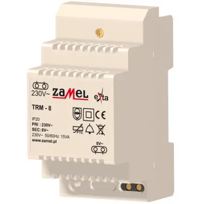TRANSFORMATOR 230/8V AC 15VA (EXT10000139) TRM-8 ZAMEL