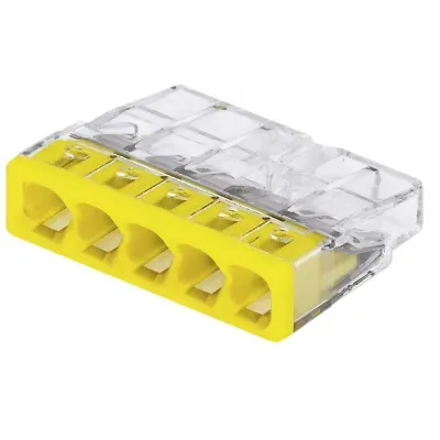 Szybkozłączka 5x0,5-2,5mm2 transparentna/żółta 2273-205